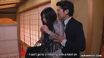 Amateur Japanese Secretary Gets Used By Her Boss In A Restaurant