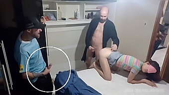 Prank with my wife: blindfolded and fucked while being surprised by a friend