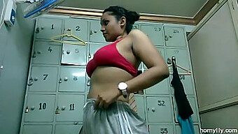 Lily, An Indian Beauty, Indulges In Her Sexual Desires During A Gym Workout