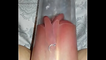 A milf's pussy is filled with cum