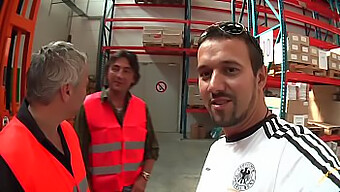 Hardcore German Warehouse Workers Engage In Steamy Secretary Threesome