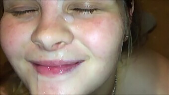 Teenage Girl Records Herself Giving A Fantastic Blowjob And Receiving A Massive Facial From A Guy Using His Iphone