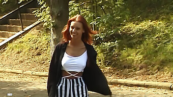 European Teen Redhead Masturbates And Experiences Orgasm In Public