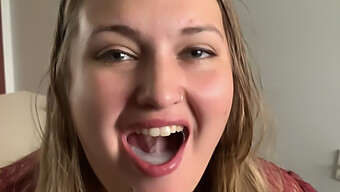 Pov Video Of A Curvy Wife Giving A Deepthroat Blowjob And Smiling After Swallowing Cum