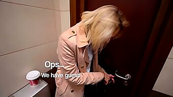 Wendi Gives A Public Blowjob In A Restroom And Coffee Shop, Swallowing Cum