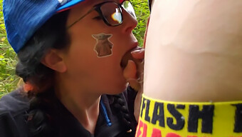 Nerdy Gangsta Gets A Messy Facial In Outdoor Encounter