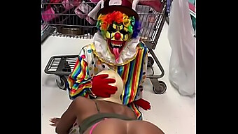 Cosplaying Clown Receives Oral Pleasure In Party Setting