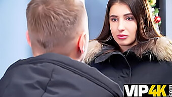 Russian Teen Monica A Gets Seduced By Persistent Debt Collector For Oral Sex