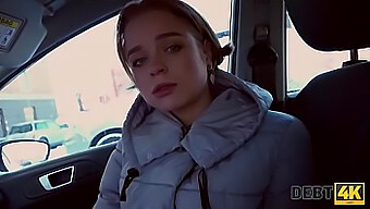 Calibri Angel, A Stunning Gymnast, Performs A Steamy Anal Encounter With Her Agent In His Car After Receiving Financial Assistance