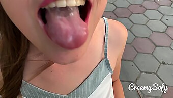 Creamysofy'S Unexpected Naughty Act - Public Blowjob In Mini Skirt