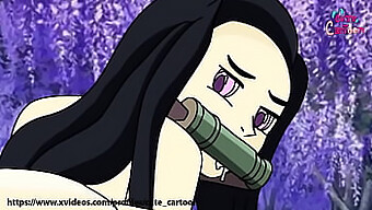 Karikatúra pornó Nezuko és Tanjiro szenvedélyes találkozásával a Kimetsu no Yaiba-tól