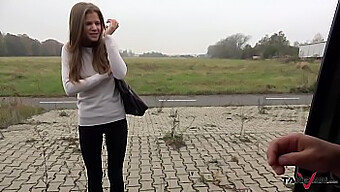 European Beauty Gets Drilled And Cummies In Public