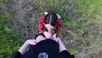 Pov Handjob And Blowjob From A Naughty Teen In The Woods