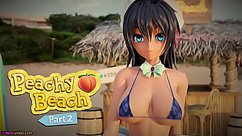 Hibiki, pembantu Hentai berbikini, dientot anal di pantai dalam video animasi ini