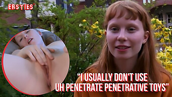 Sensual Ginger Pleasures Herself As We Observe, Featuring Close-Ups And Natural Breasts