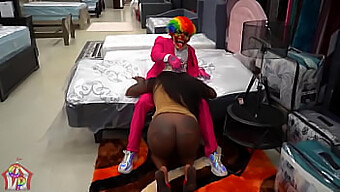 African American Woman Gets Ridden By A Sales Representative In A Furniture Store