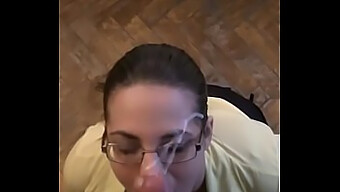 Young And Nerdy Teen Gets Face Covered In Cum