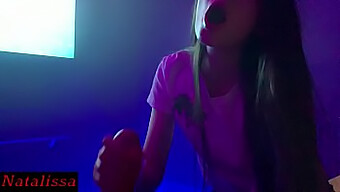 Teen Girl Gives A Blowjob In The Movie Theater