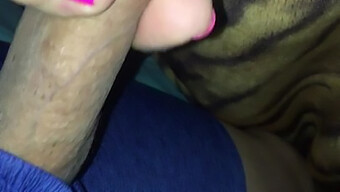 Steamy Homemade Video Of A Sultry Latina Babe Giving Her Man A Foot Job