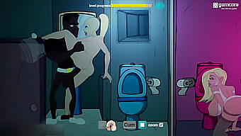 A Man Engages In Anal Sex With A Prostitute In A Club Bathroom, Depicted In 2d Animated Hentai