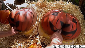 J Mac Drills Two Large Pumpkin Butts In A Halloween-Themed Romp